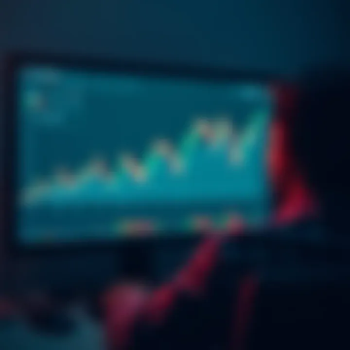 Individual staring at a computer screen showing a flat investment chart, reflecting frustration and concern over cryptocurrency investments.