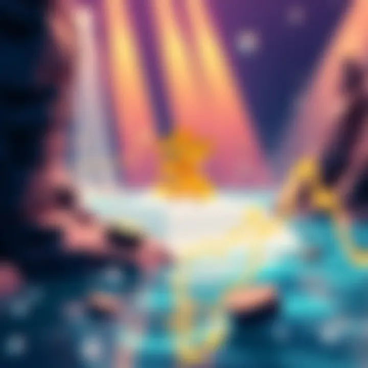 Illustration of Flexa's boosted pool capacity expansion showcasing increased transaction potential with Base in a cryptocurrency setting.