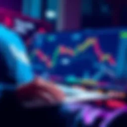 A person analyzing cryptocurrency market trends on a laptop with Floki logo visible, representing trading and holding strategies.