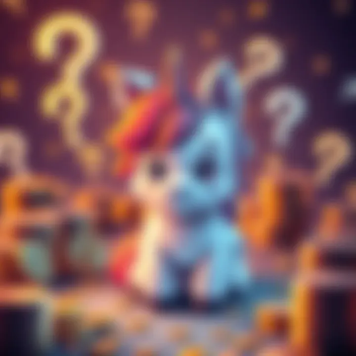 A cartoon-style fluffy pony looks worried, surrounded by question marks and piles of digital coins, symbolizing theft in the crypto world.