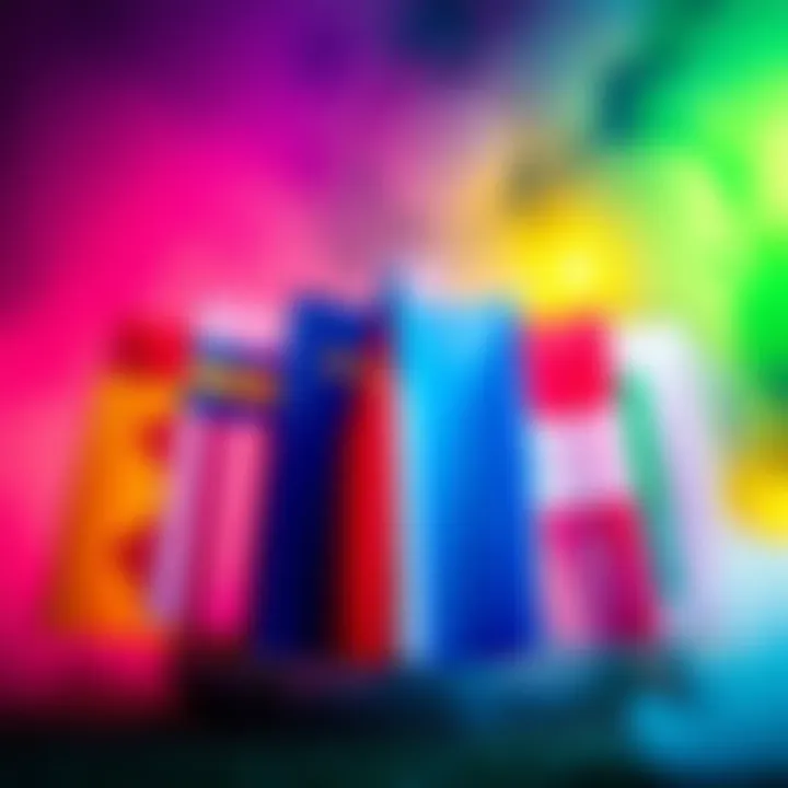 Football Leagues Colors Flags of European football leagues including Premier League and Serie A with colorful backgrounds