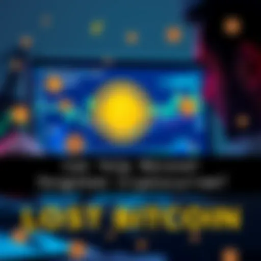 Individual searching for forgotten Bitcoin on a laptop, with currency icons around