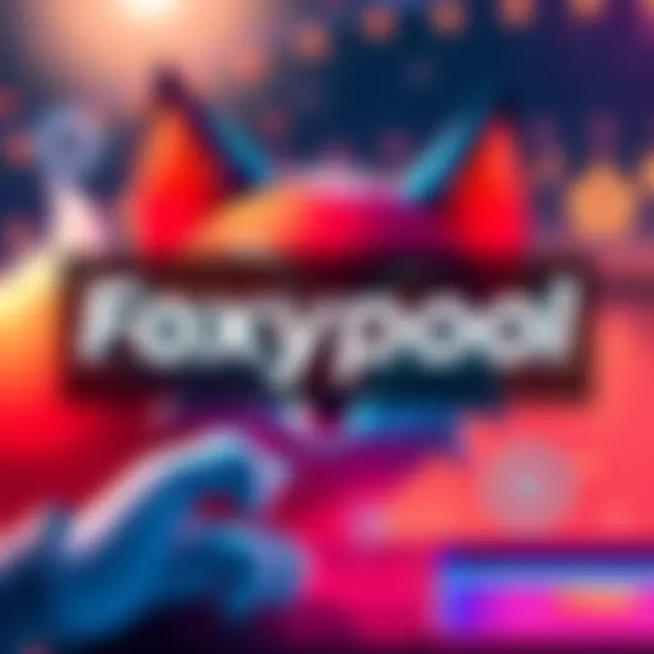 A graphic displaying new features and updates for the Foxypool platform, featuring engaging visuals and icons representing user experience improvements.