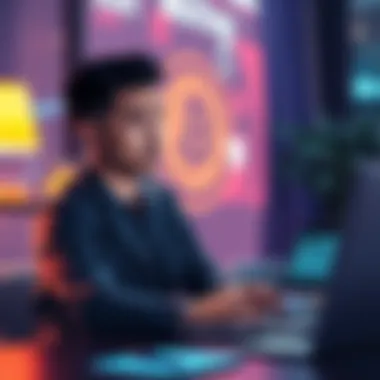 A freelancer looks worried while checking their USDT balance on a laptop, considering the risks of holding all income in one stablecoin.