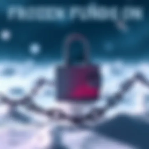 A visual representation of funds held in a frozen state on a digital trading platform like Kraken, showing a wallet icon locked with chains, symbolizing the user's frustration over lack of access to t...