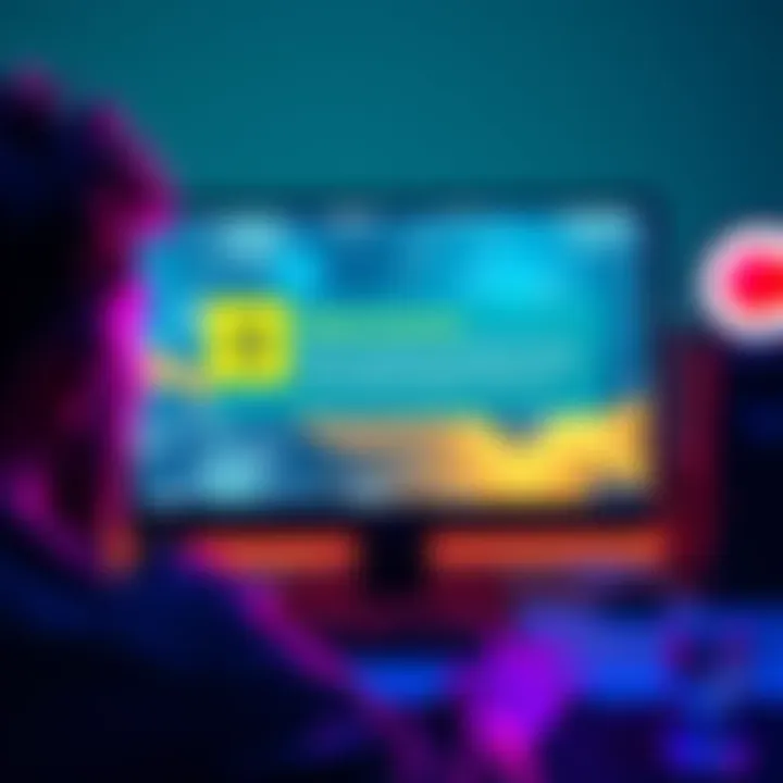 A computer screen showing a notification about a frozen Binance account after a USDT payment, with a concerned user looking at it