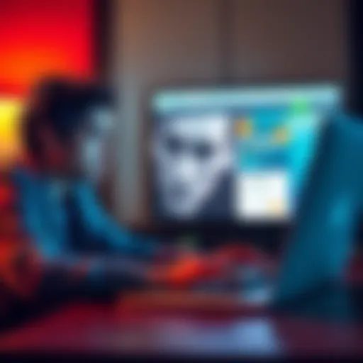 A person looking frustrated while checking their frozen Coinbase account on a laptop, with a LegalByte.io webpage open in the background