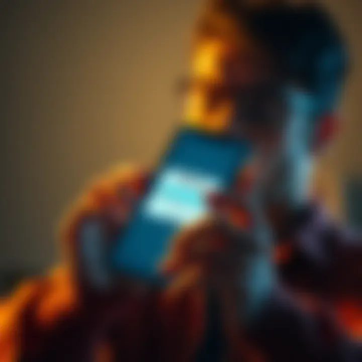 A person looking frustrated while holding a smartphone, showing a login error message on the screen