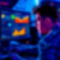 A person looking at a computer screen displaying Coinbase with confusing charts and high fees on the platform