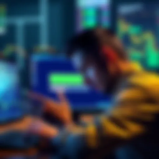 A person looking at a computer screen with a loading symbol, showing frustration about a delayed cryptocurrency swap