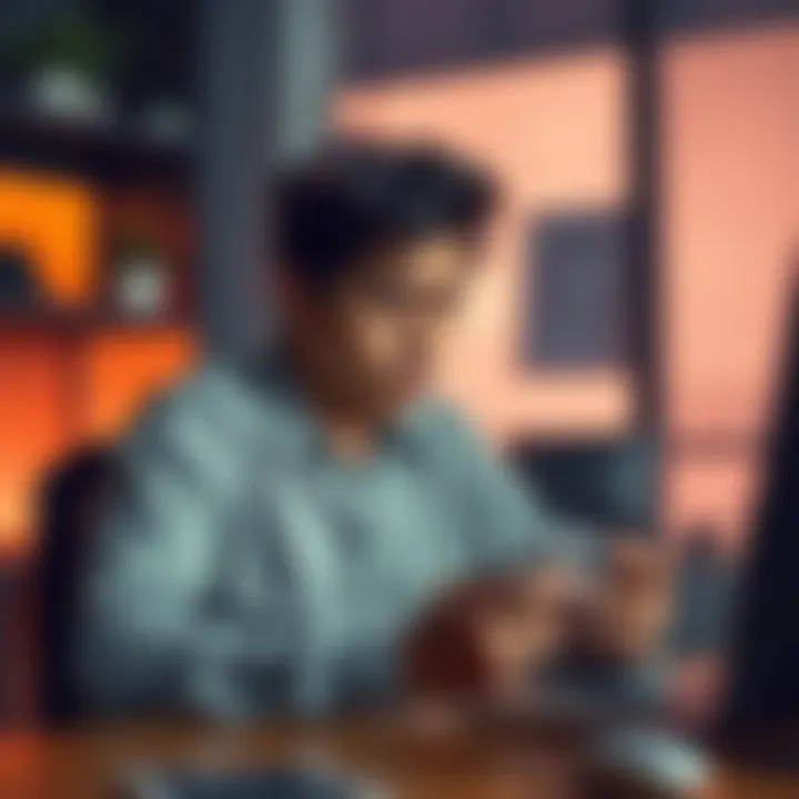 A 21-year-old person sitting at a desk, looking upset while checking a financial app on their phone, symbolizing frustration with account closure.
