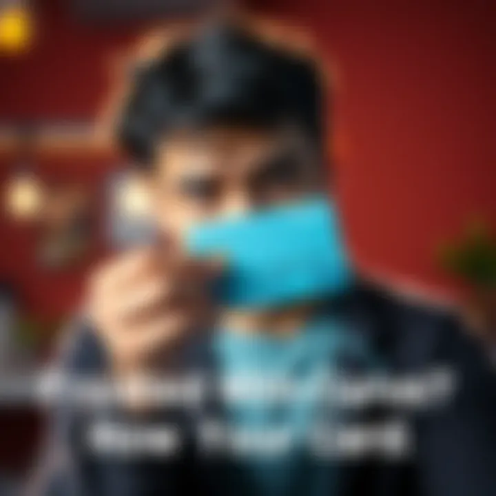 A person looking frustrated while holding a suspended Curve card, indicating dissatisfaction with customer support, ready to cancel their subscription.