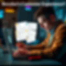 A frustrated person looking at their laptop with multiple emails regarding account identity verification