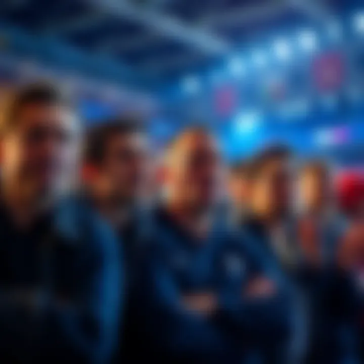 A group of frustrated soccer fans watching a craft draw for La Liga, with expressions of disappointment over missing players like Yamal and Lookman.