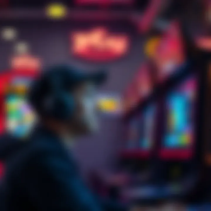 A gamer looking disappointed while playing at Atlas Arcade, showing a screen with limited game options visible.