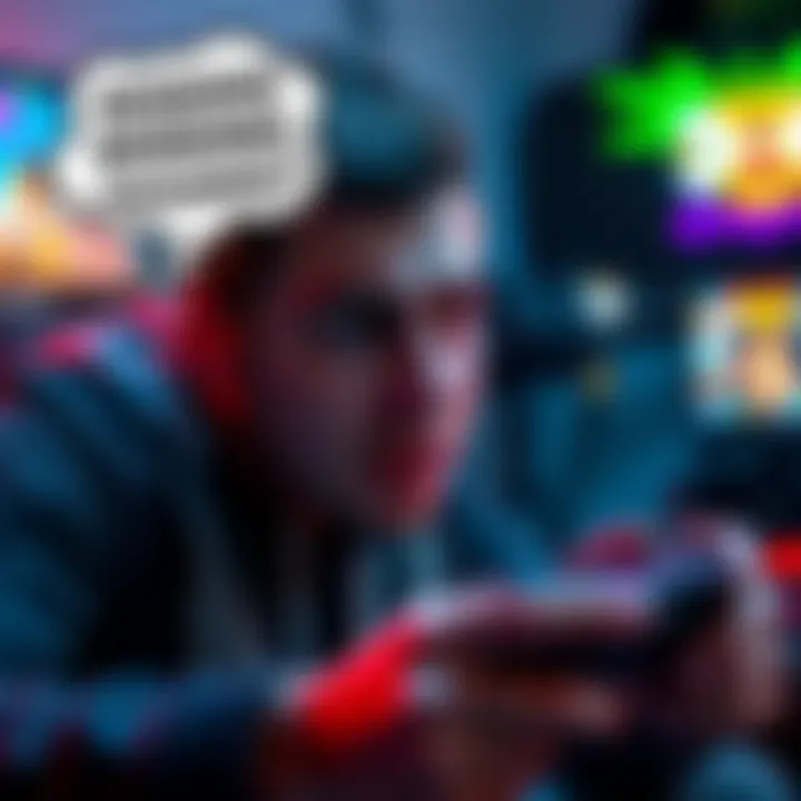 A new gamer looking frustrated while playing on a console, with a thought bubble showing missing rewards from mini games.