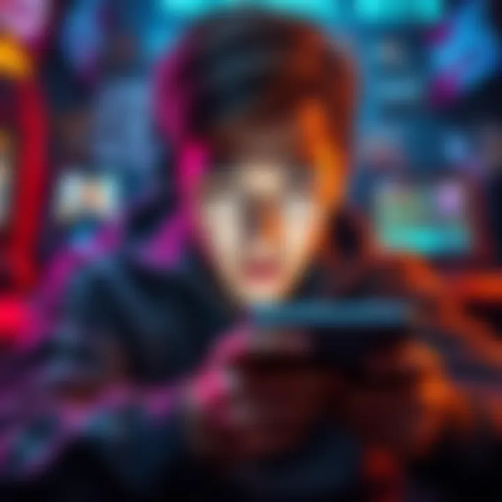 A player looking frustrated while playing mini games on a mobile device, surrounded by ads and network issue notifications