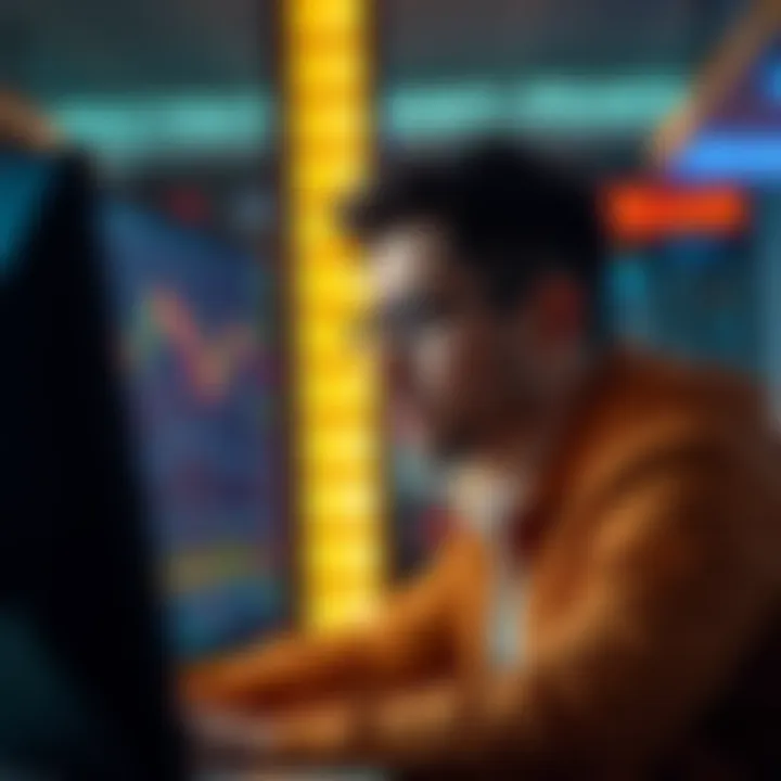 A person looking frustrated while checking altcoin prices on a computer screen during a bear market.