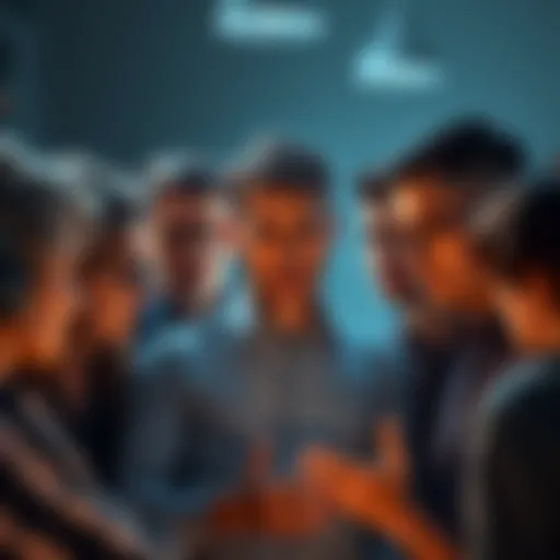 A group of people expressing frustration while discussing the challenges of AMP missions for the monthly ladder