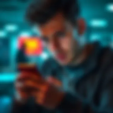 A person looking concerned while checking their bank app for pending SEPA instant payments.