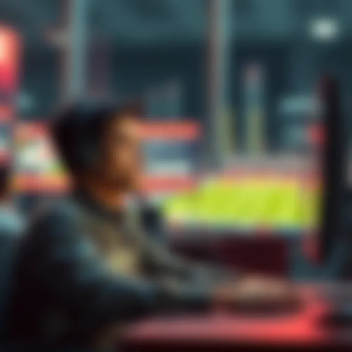 Person sitting at a desk, looking annoyed while viewing sports betting ads on a computer screen, feeling overwhelmed by constant advertisements.