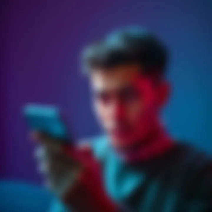Frustrated person looking at closed app A person shows frustration while looking at a smartphone with the Revolut app displayed as closed, symbolizing lost access to funds