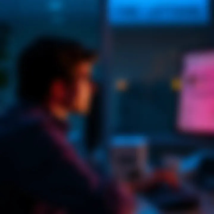 Frustrated person looking at computer screen A person sitting at a desk, looking frustrated while staring at a computer screen with account deletion options.