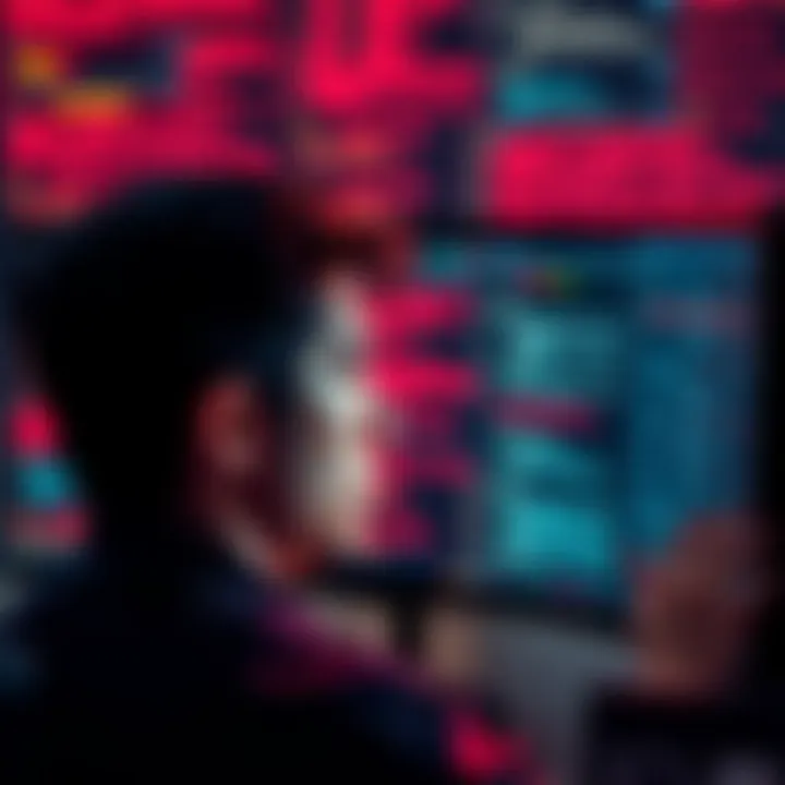 A person displays frustration while staring at a computer screen filled with error messages, symbolizing the challenges of losing assets in decentralized systems.