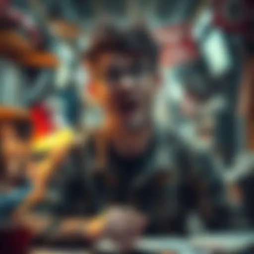 Frustrated person in daily life A person showing frustration while juggling work and personal tasks, surrounded by a chaotic environment