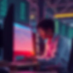 Frustrated person at a computer Person looking concerned at a computer screen while checking withdrawal status from Kucoin