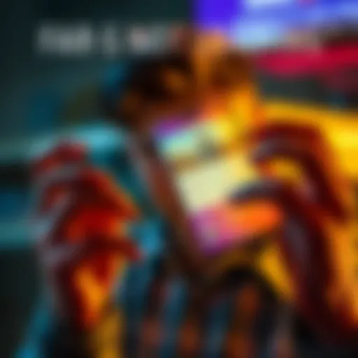 A person with a frustrated expression staring at a smartphone with a blank screen where ads should be loading