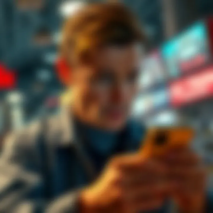 Person showing frustration while scrolling through an app filled with ads