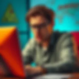 A person looks frustrated while answering survey questions on a computer