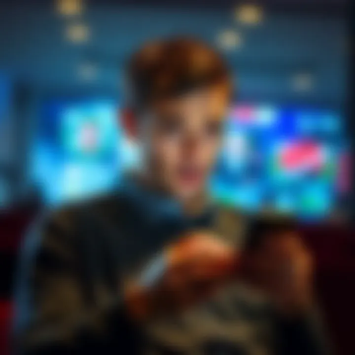 Frustrated person using survey app A person looks frustrated while using a survey app on their smartphone, showing signs of annoyance at intrusive questions.