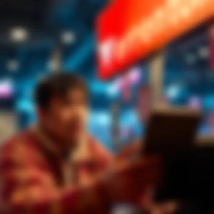 A person looking frustrated while trying to redeem tokens on a device, showing an error message on the screen.