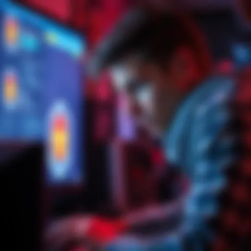 Person looking at a computer screen with a concerned expression, waiting for badge approval