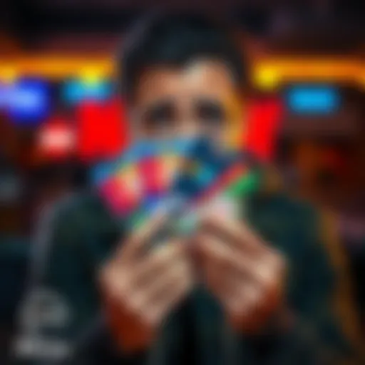 A person looking confused while holding several unredeemed gift cards, showing signs of frustration over the redemption process