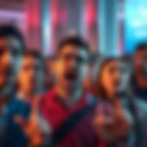 A group of people expressing frustration about sudden account freezes and fees related to Revolut services.