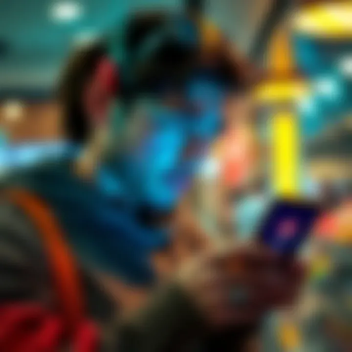 A person looking upset while checking their phone with the Jersey Mike's app open, showing an error message about uncredited purchases.