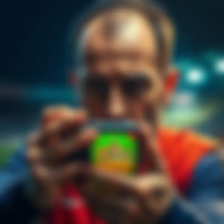 A frustrated player looks at their phone showing Sorare app with Turkish Super League cards, displaying disappointment.