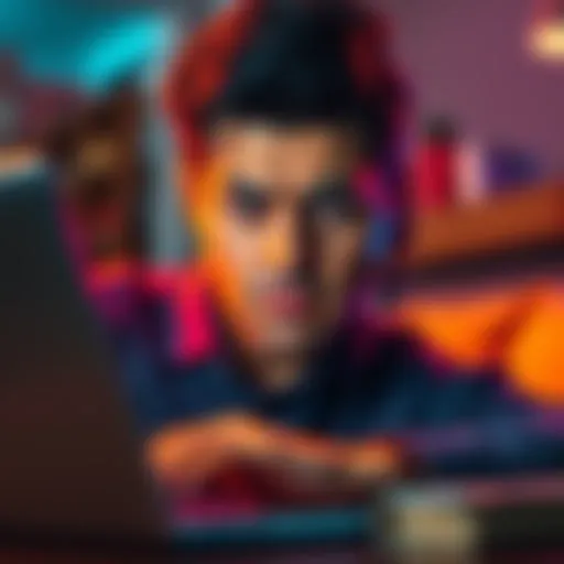 A person looking frustrated while filling out a survey on their laptop, showing a mix of confusion and annoyance.