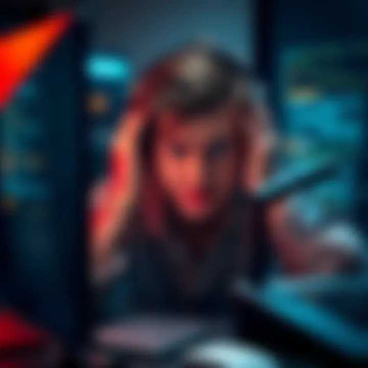 A person looking frustrated while using a computer, expressing concerns about delays in responses from CKB moderators