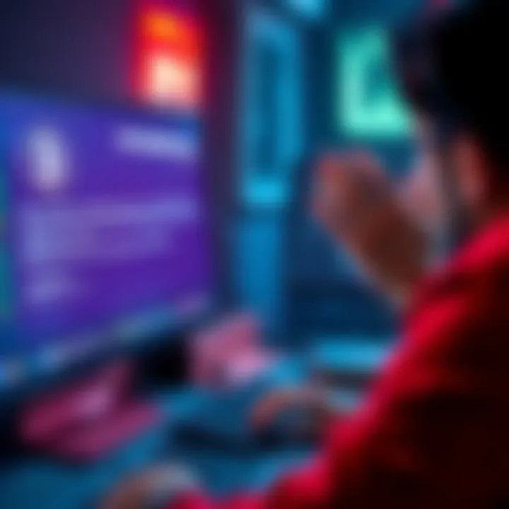 A person looking frustrated at their computer screen with a message about account issues from BTCMarkets.net