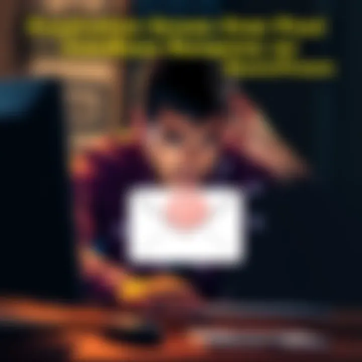 A person looking stressed while checking their email on a computer, symbolizing delayed support from CoinBase.