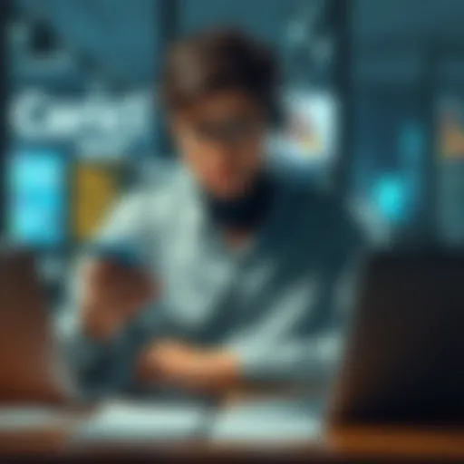 Frustrated user waiting for customer service A person looking frustrated while holding a phone and laptop, surrounded by unanswered emails and call logs, representing the long wait for Gemini's customer service response