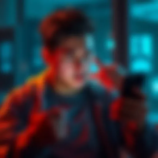 A person showing frustration while looking at their phone, symbolizing issues with transfers and flags.