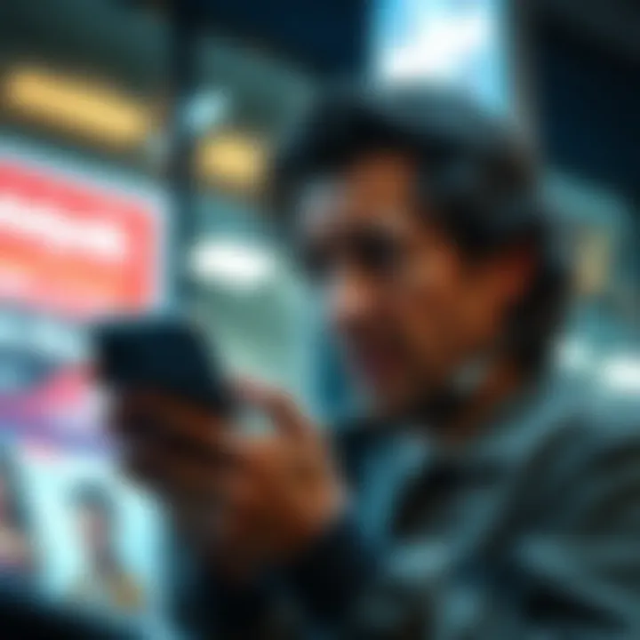 A person looks frustrated while using a phone, expressing concerns about a malfunctioning ad boost feature.