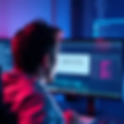 A person looking frustrated at a computer screen with a pop-up that says 'Agree to Terms' but cannot click it