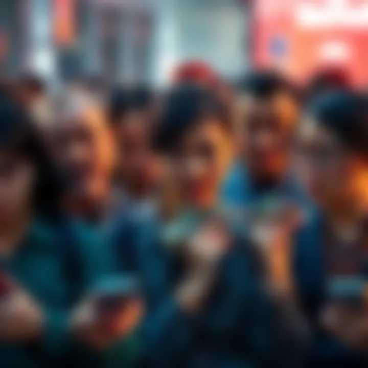 A group of people expressing frustration over Revolut's removal of cash deposit options, showing signs of confusion and concern.