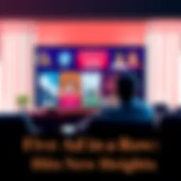 A person sitting on a couch, looking frustrated while watching a screen filled with ads. The screen displays multiple ad banners in a row, with clear expressions of annoyance on their face.
